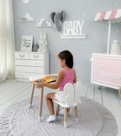 Table et chaise enfant Butterfly - blanc
