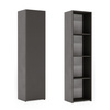 Étagère complète LONI / Armoire une porte avec étagères 160 × 40 cm - Gris