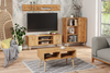 Meuble TV FOCUS 155 cm scandinave, pieds en bois - Chêne Craft