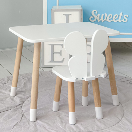 Table et chaise enfant Butterfly - blanc