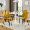 Ensemble de 4 chaises rembourrées en velours – couleur Jaune moutarde