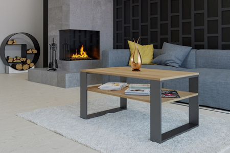 Table basse MODI - Chêne Artisan / Anthracite