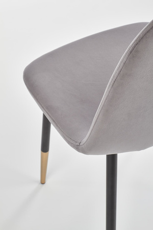 Ensemble de 4 chaises rembourrées en velours – couleur Gris cendré