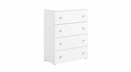 Commode Emily blanche - poignées roses