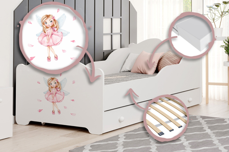 Lit simple ANNA 160x80 avec tiroir - La fille aux ailes