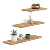 Ensemble de 3 étagères murales flottantes LEWIT - Chêne Craft