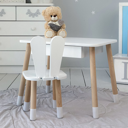 Table enfant avec tiroir et chaise Rabbit - blanc